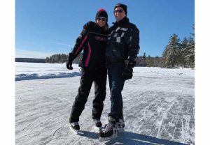 Dominic with Paula skating